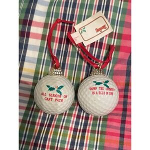 "All Sleighs on Cart‎ Path" Hole In 1 GOLF BALL Holiday Christmas Tree ORNAMENTS